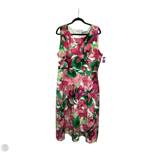 Dress Casual Midi By Kasper In Multi-colored, Size: 18