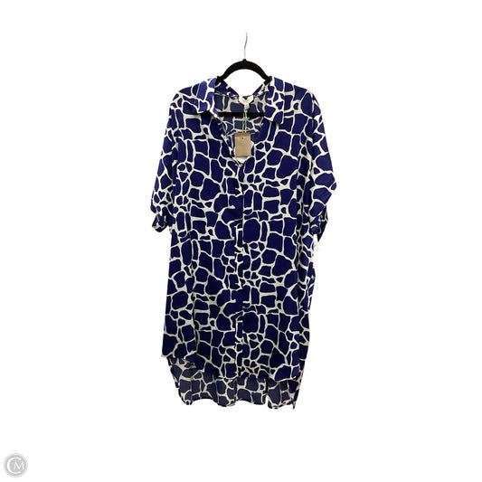 Dress Casual Short By Umgee In Blue & White, Size: 2x