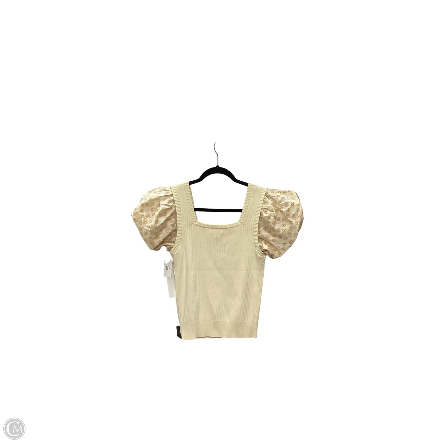 Blouse Short Sleeve By Current Air In Yellow, Size: L