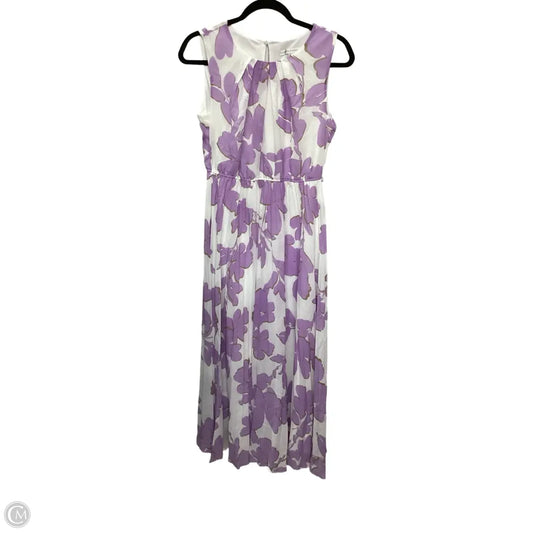 Dress Casual Maxi By Sandra Darren In Purple & White, Size: 6