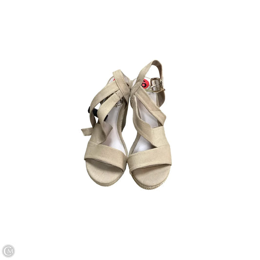 Sandals Heels Wedge By Fergie In Tan, Size: 6
