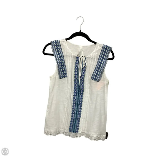 Top Sleeveless By Anthropologie In White, Size: S