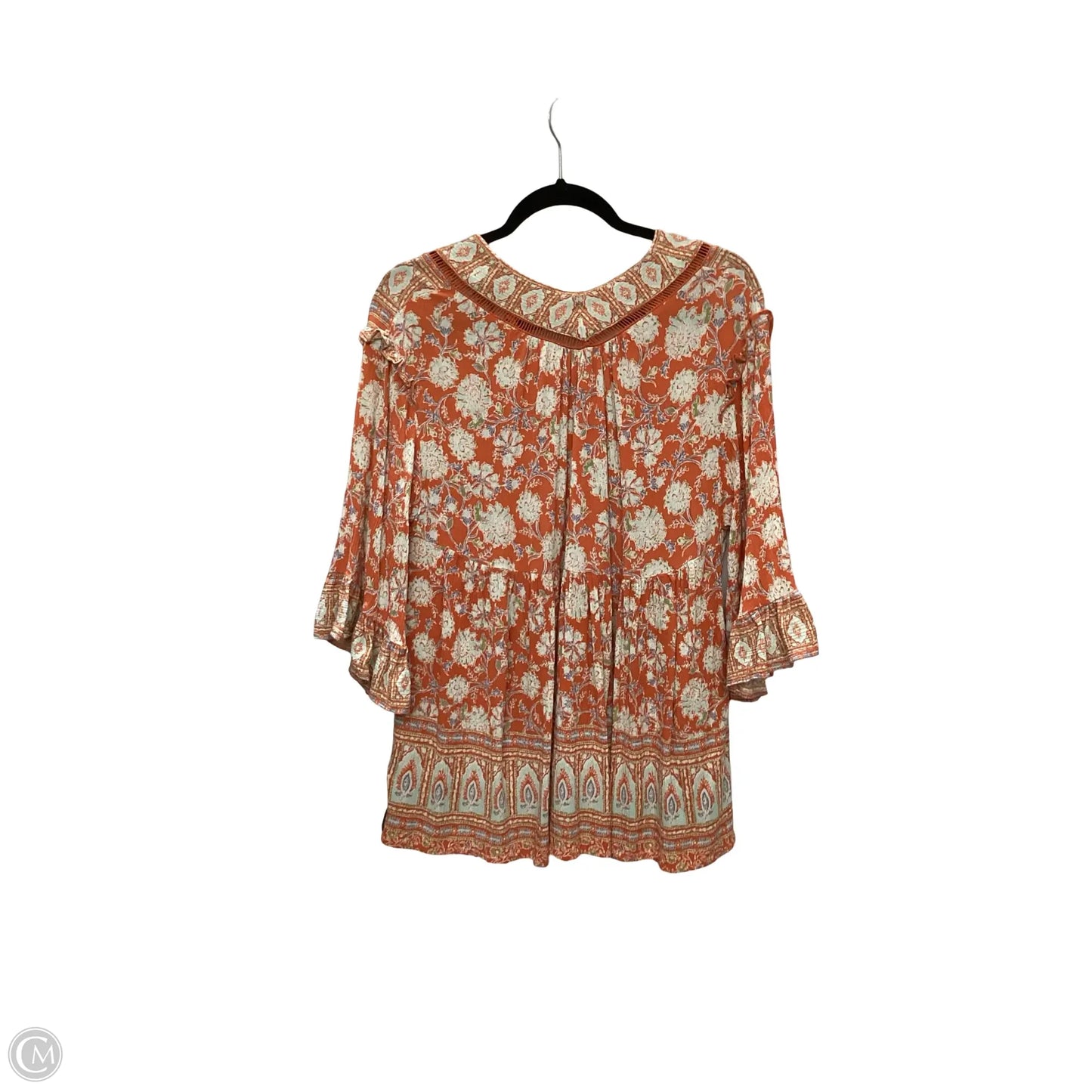 Blouse 3/4 Sleeve By Free People In Orange, Size: Xs