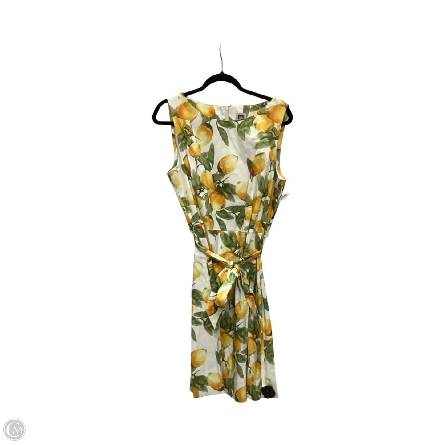 Dress Casual Short By Anne Klein In White & Yellow, Size: 14