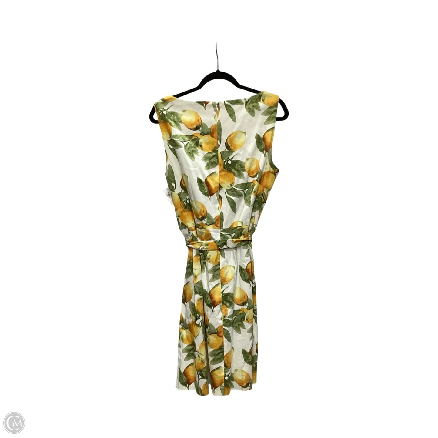 Dress Casual Short By Anne Klein In White & Yellow, Size: 14