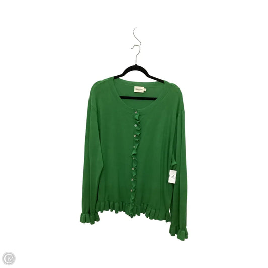 Cardigan By Polagram In Green, Size: 3x