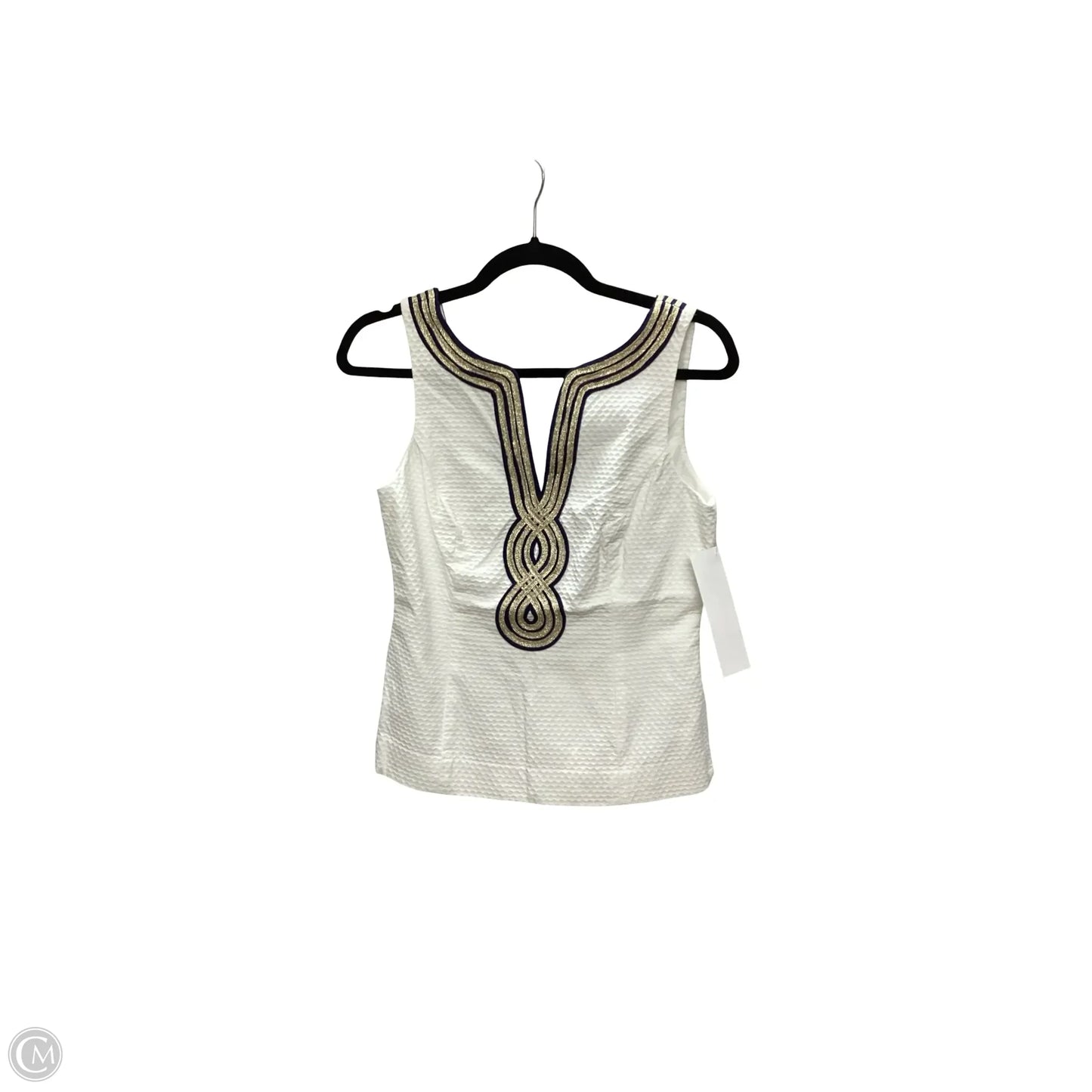 Top Sleeveless Designer By Lilly Pulitzer In White, Size: 4