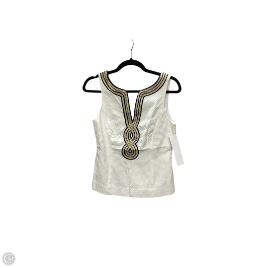 Top Sleeveless Designer By Lilly Pulitzer In White, Size: 4