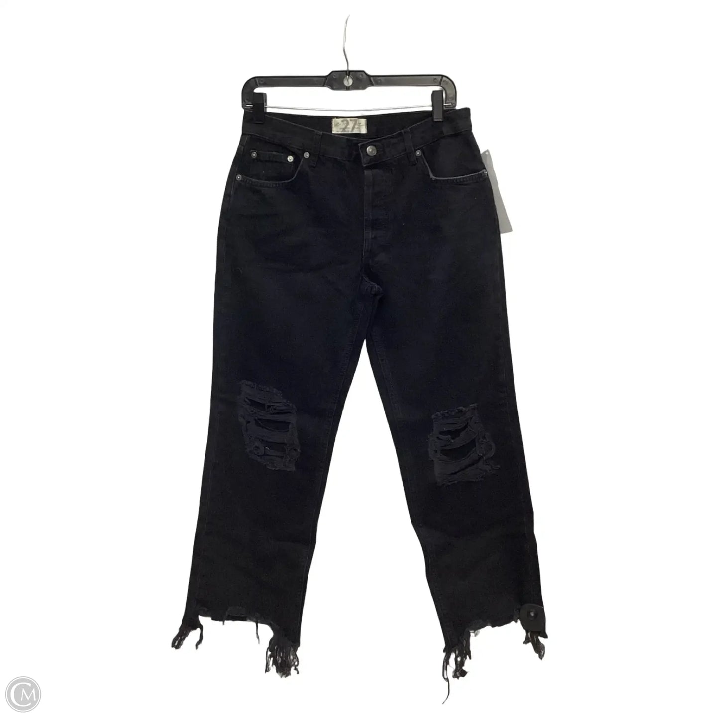 Jeans Straight By Free People In Black Denim, Size: 4