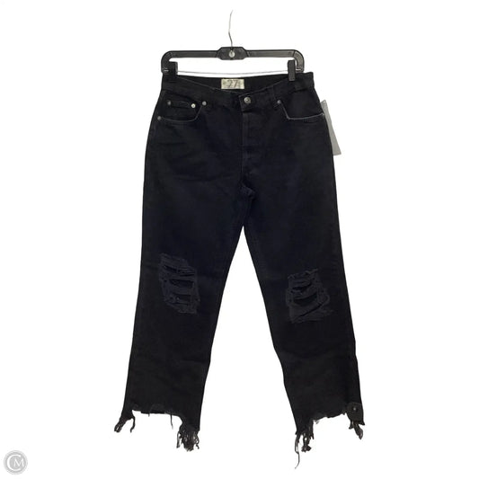 Jeans Straight By Free People In Black Denim, Size: 4