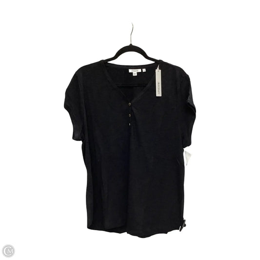Blouse Short Sleeve By Chicos In Black, Size: Xl