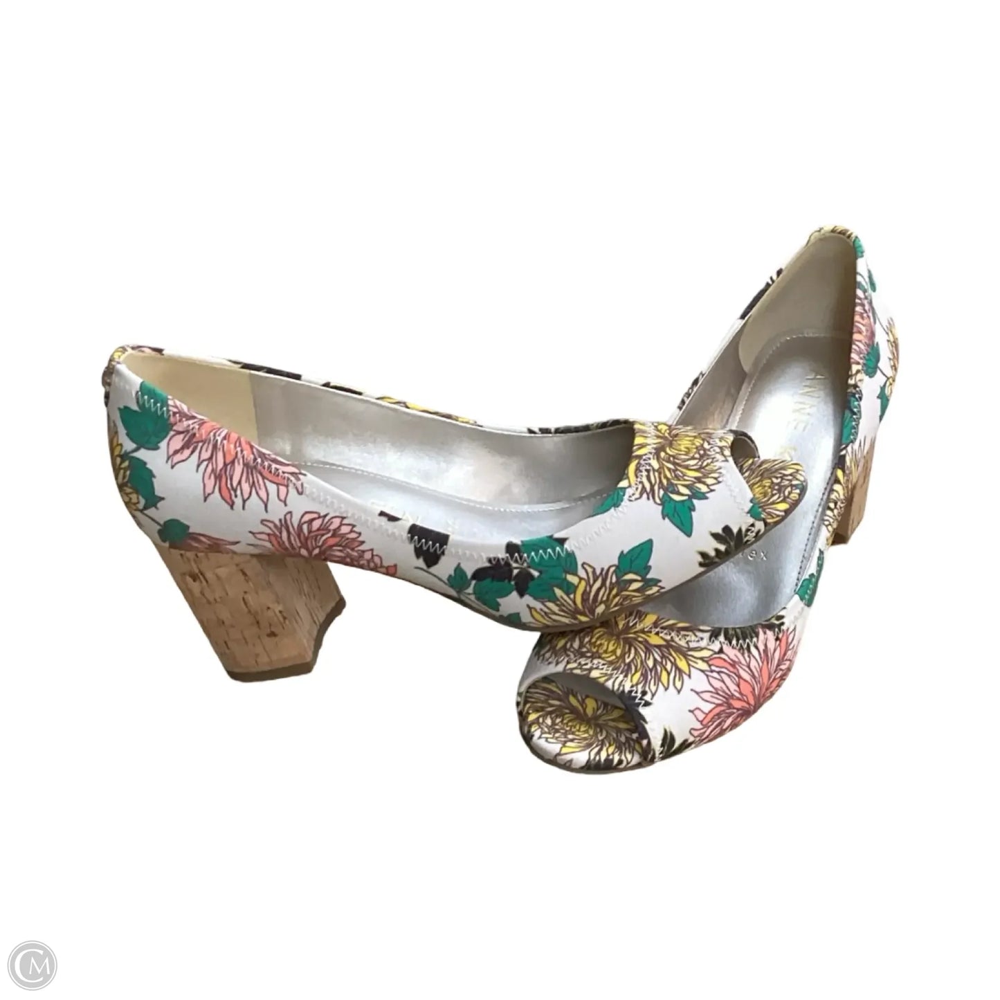 Sandals Heels Block By Anne Klein In Floral Print, Size: 9