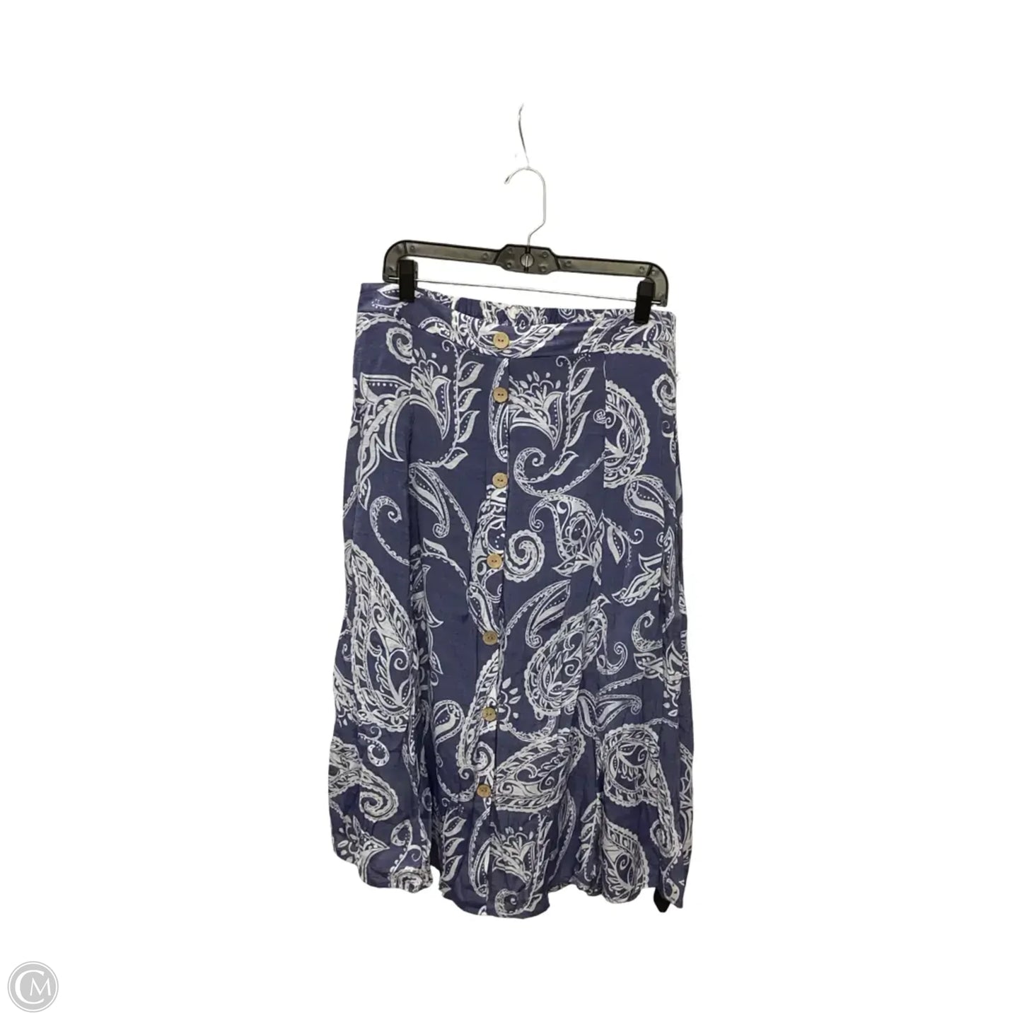 Skirt Maxi By Mlle Gabrielle In Blue & White, Size: L