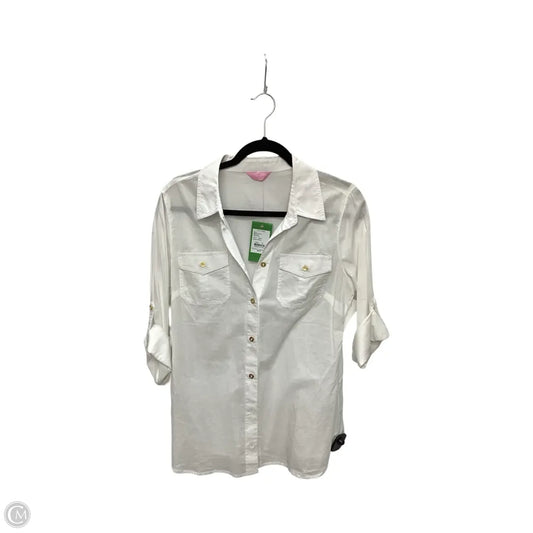 Blouse Designer By Lilla P In White, Size: 10
