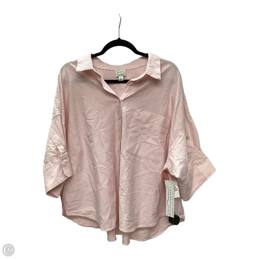 Blouse Short Sleeve By Maeve In Pink, Size: 2x