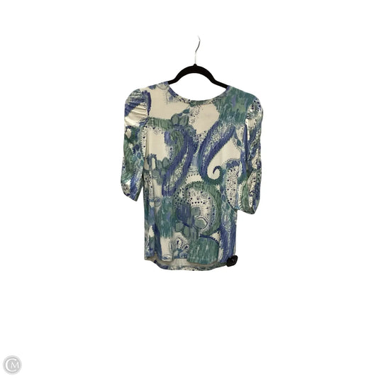 Blouse Short Sleeve By Chicos In Multi-colored, Size: S