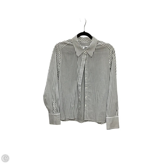 Blouse Long Sleeve By Chicos In Striped Pattern, Size: M