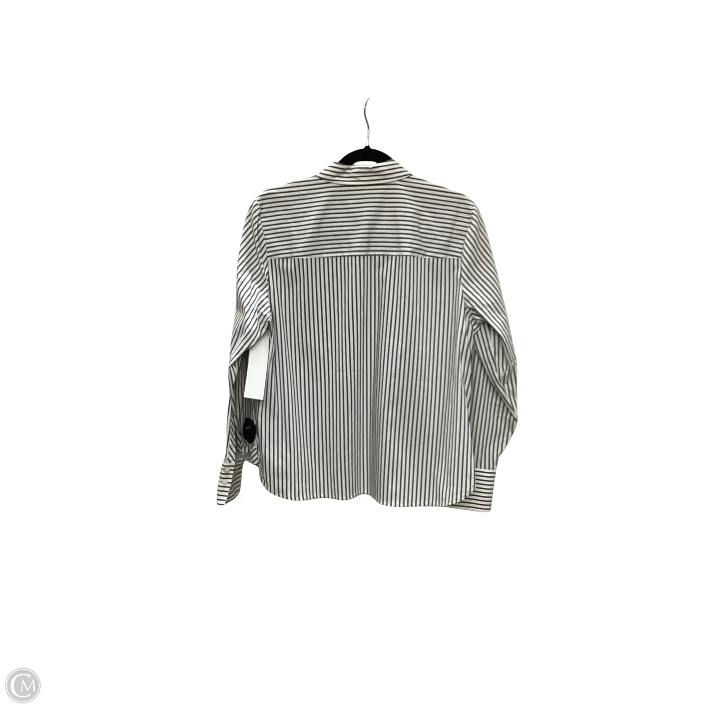 Blouse Long Sleeve By Chicos In Striped Pattern, Size: M