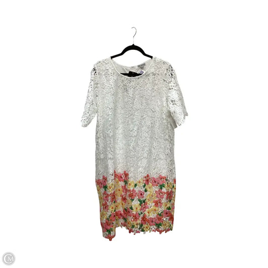 Dress Casual Short By Nina Leonard In White, Size: 2x