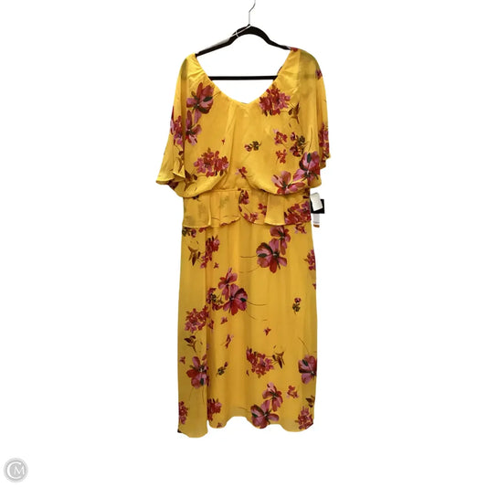 Dress Casual Maxi By Robbie Bee In Yellow, Size: 16