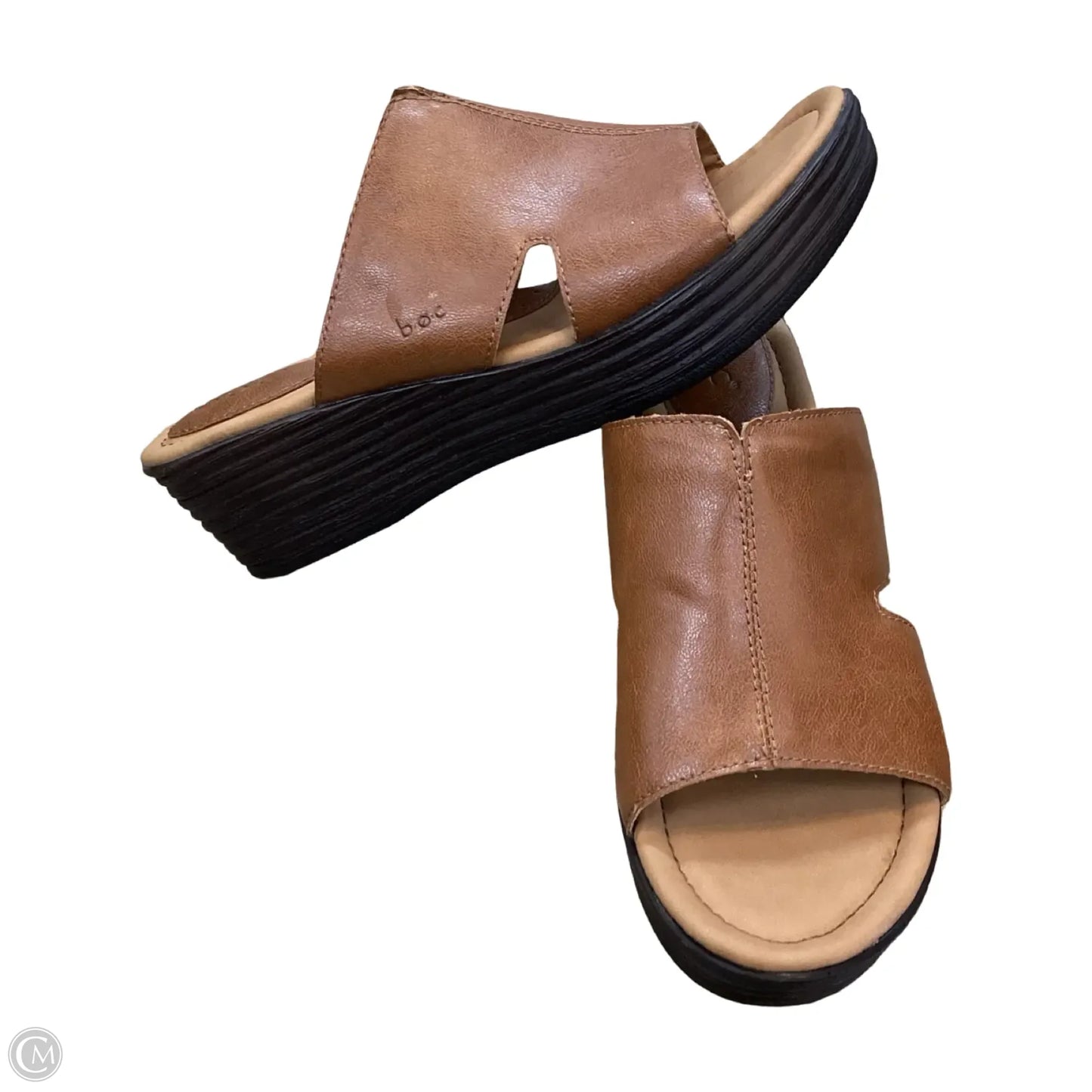 Sandals Heels Wedge By Boc In Brown, Size: 9