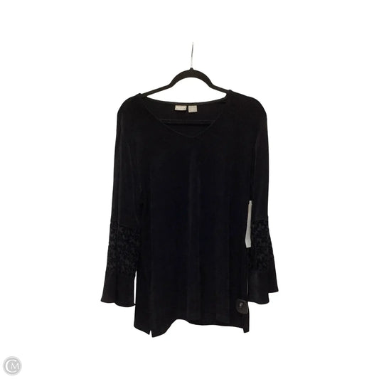 Blouse Long Sleeve By Chicos In Black, Size: L