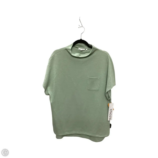 Blouse Short Sleeve By Chicos In Green, Size: M
