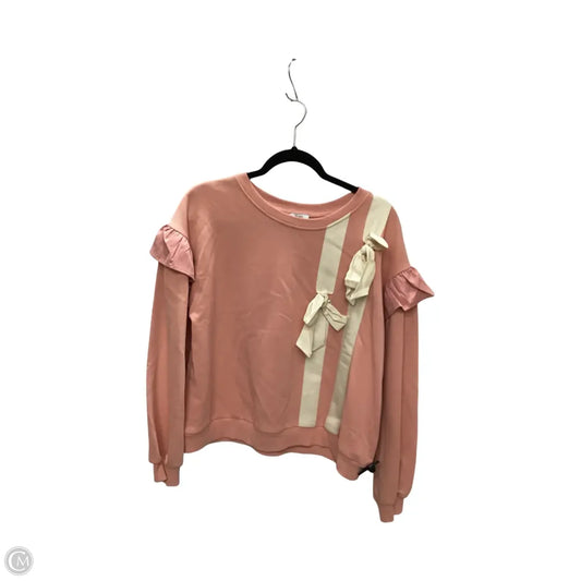 Blouse Long Sleeve By Voy In Pink, Size: L