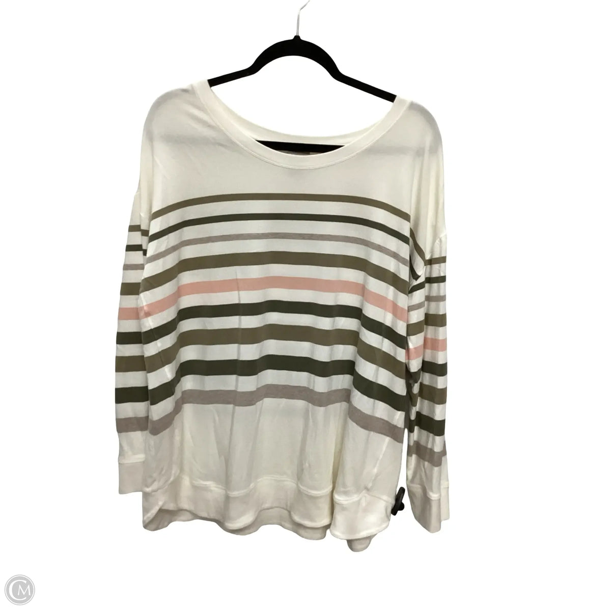 Top Long Sleeve Basic By Chicos In Striped Pattern, Size: Xl
