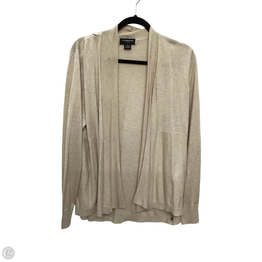 Cardigan By Liz Claiborne In Tan, Size: Xl