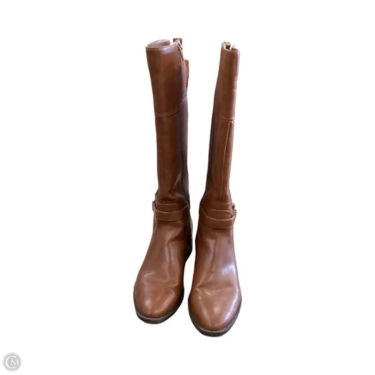 Boots Knee Flats By Calvin Klein In Brown, Size: 10