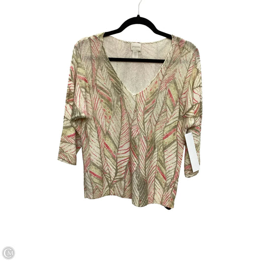 Blouse 3/4 Sleeve By Chicos In Multi-colored, Size: 0