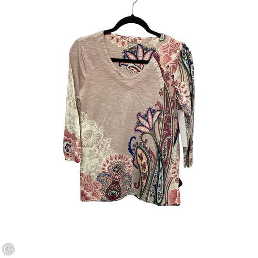 Blouse 3/4 Sleeve By Chicos In Pink, Size: 0