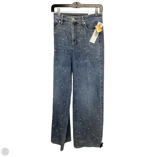 Jeans Flared By Chicos In Blue Denim, Size: M