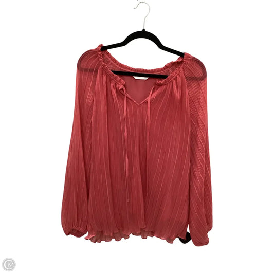 Blouse Long Sleeve By Lc Lauren Conrad In Pink, Size: L