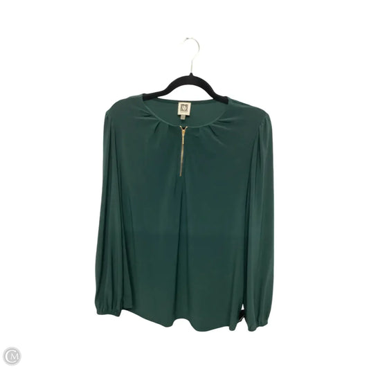 Blouse Long Sleeve By Anne Klein In Green, Size: L