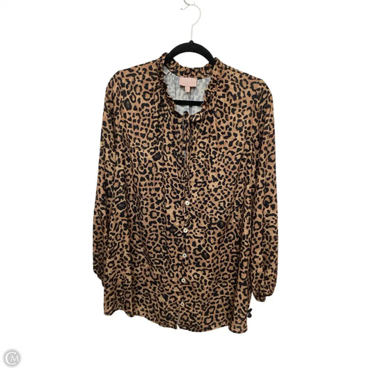 Blouse Long Sleeve By Show Me Your Mumu In Animal Print, Size: L
