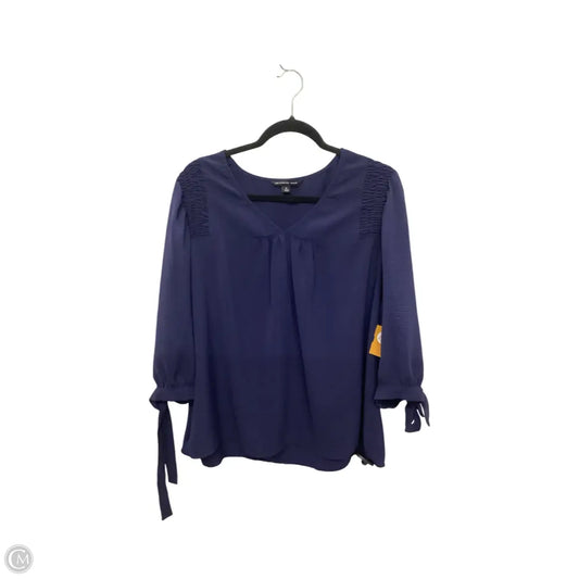 Blouse 3/4 Sleeve By Zac And Rachel In Navy, Size: 2x