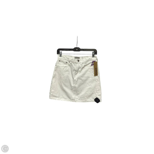 Designer Skirt Mini & Short By Everlane In White Denim, Size: 2