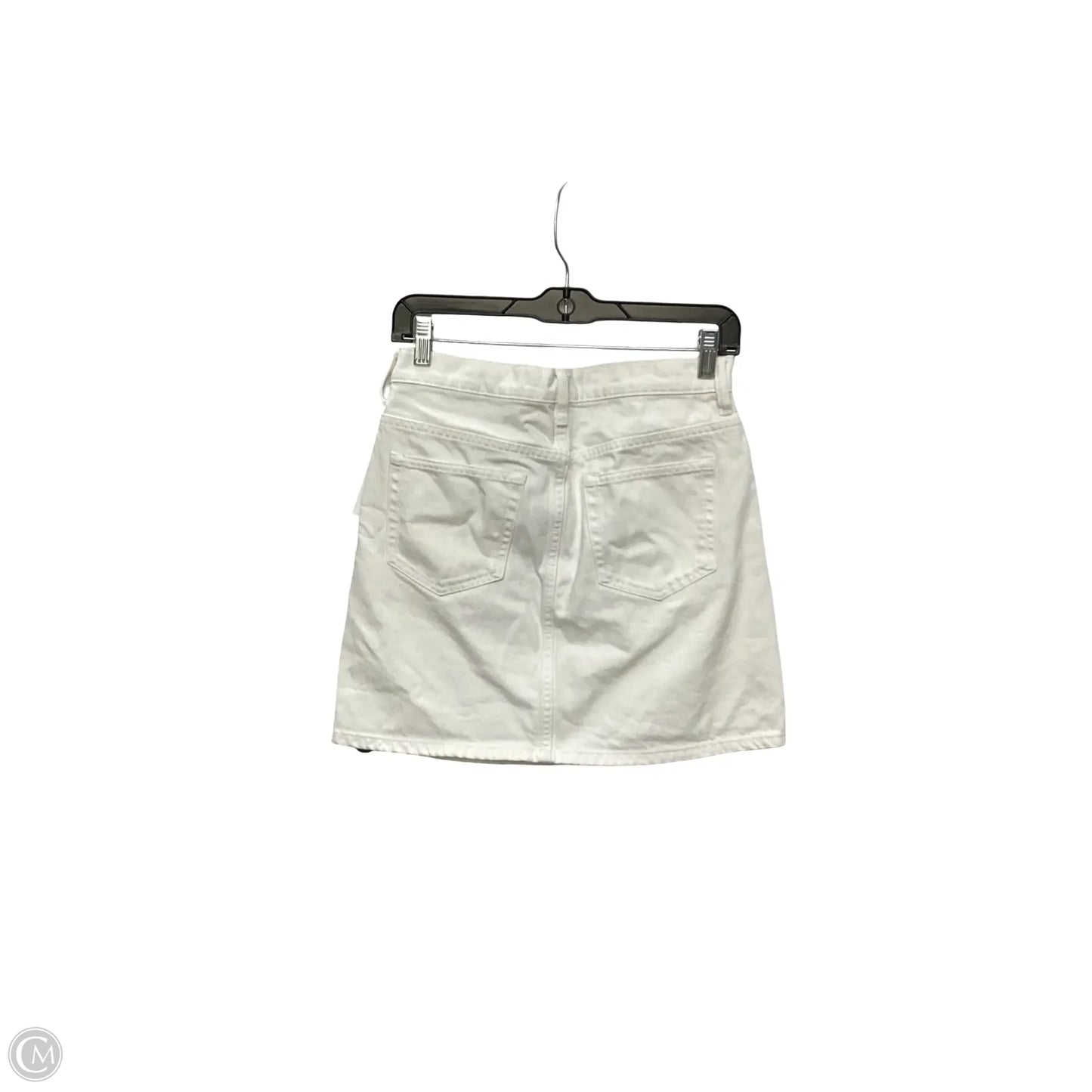 Designer Skirt Mini & Short By Everlane In White Denim, Size: 2