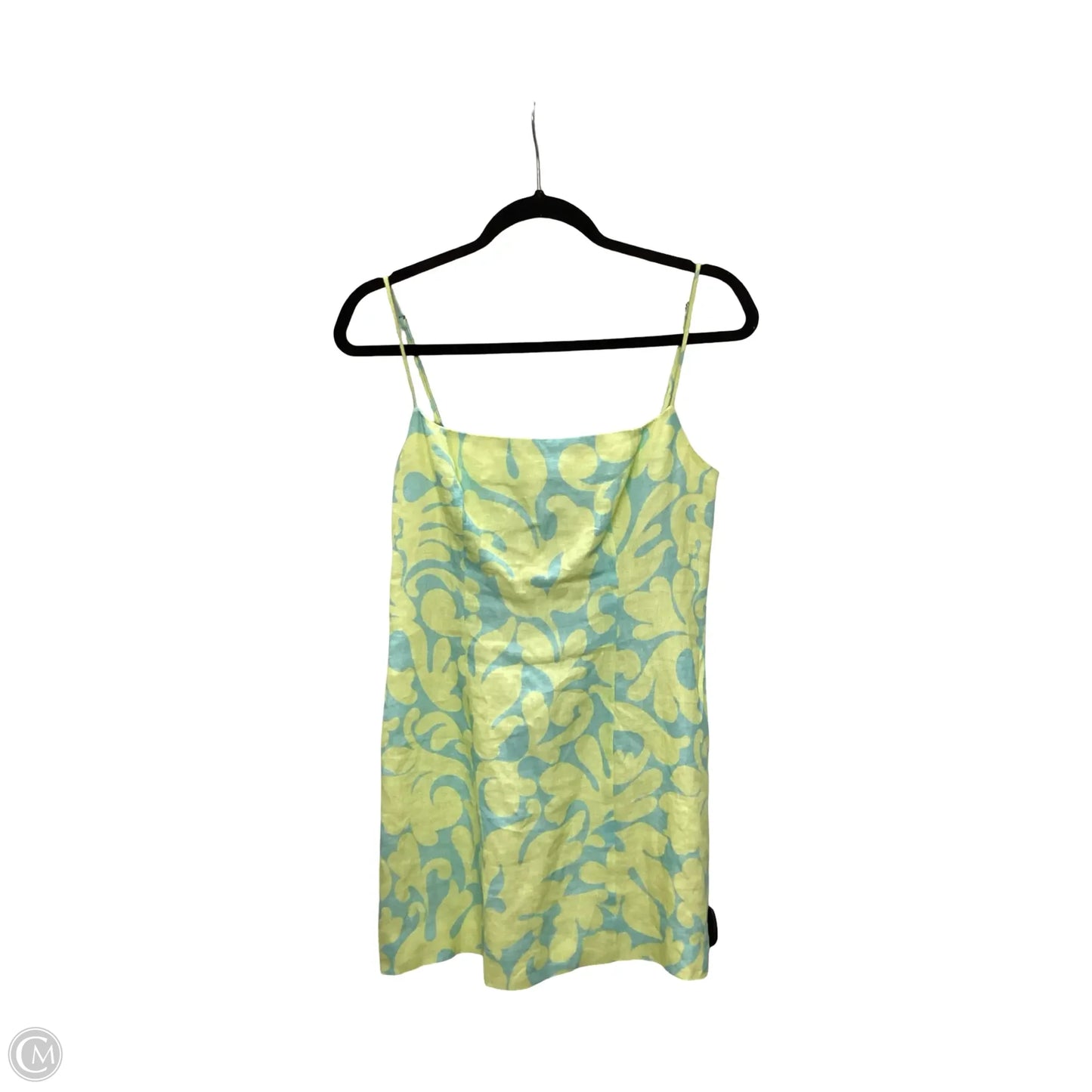 Designer Dress Casual Short By Rhode In Blue & Yellow, Size: 4