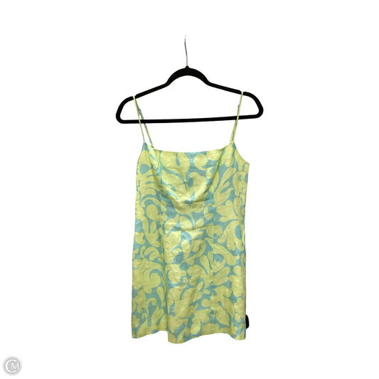 Designer Dress Casual Short By Rhode In Blue & Yellow, Size: 4