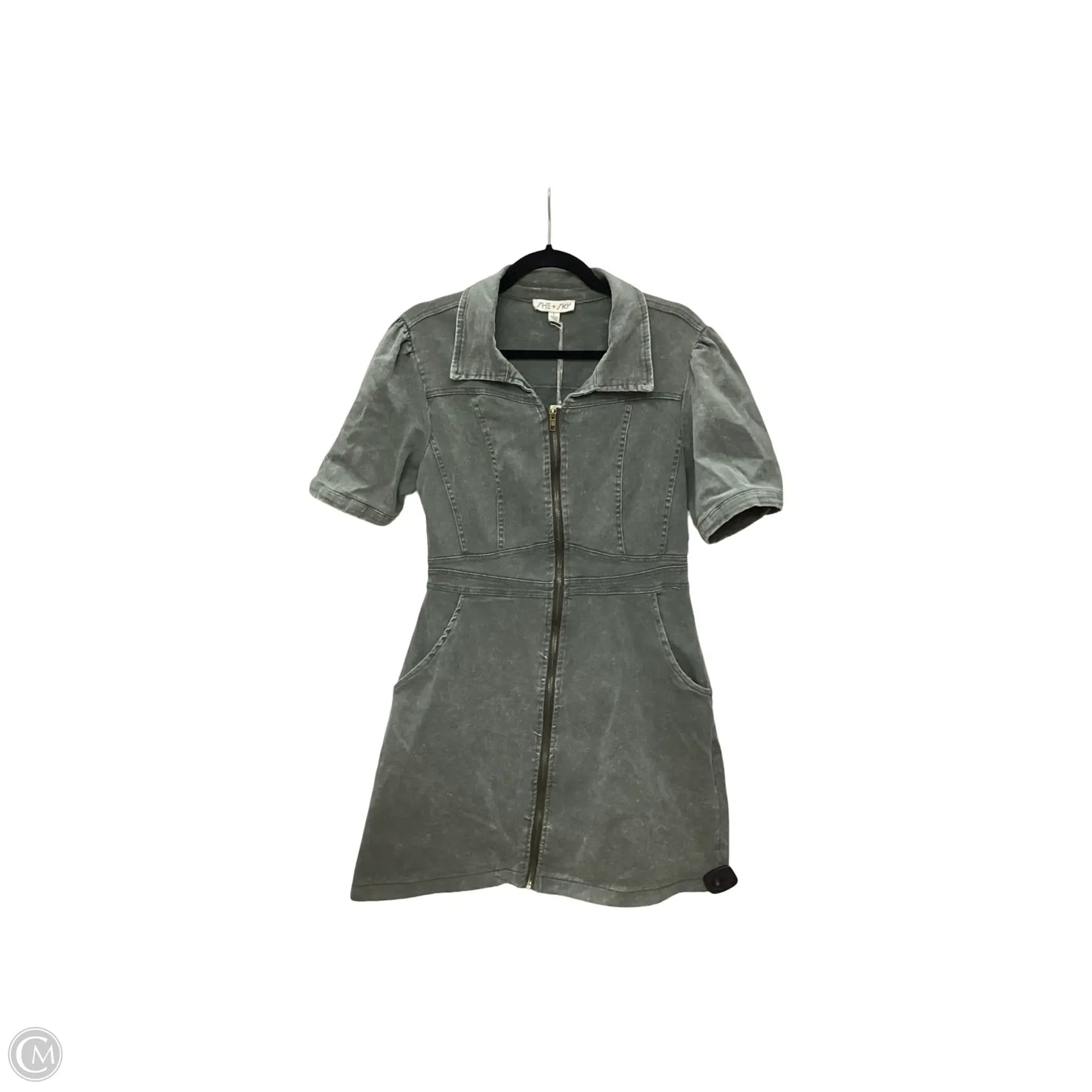 Dress Casual Short By She + Sky In Grey Denim, Size: L
