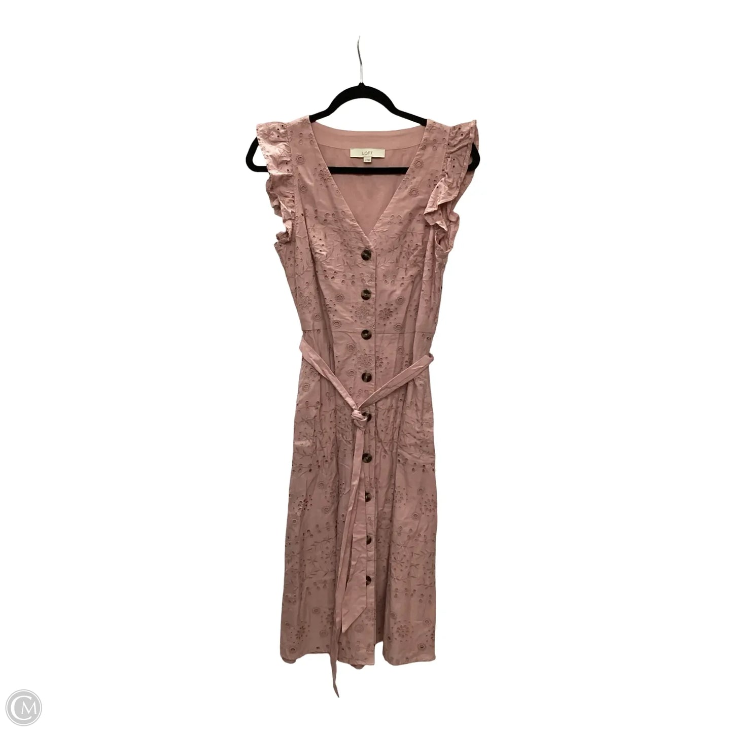 Dress Casual Midi By Loft In Pink, Size: 2