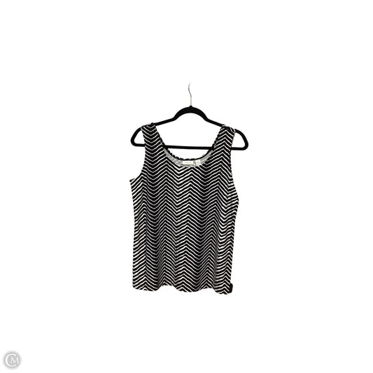 Blouse Sleeveless By Chicos In Black & White, Size: L