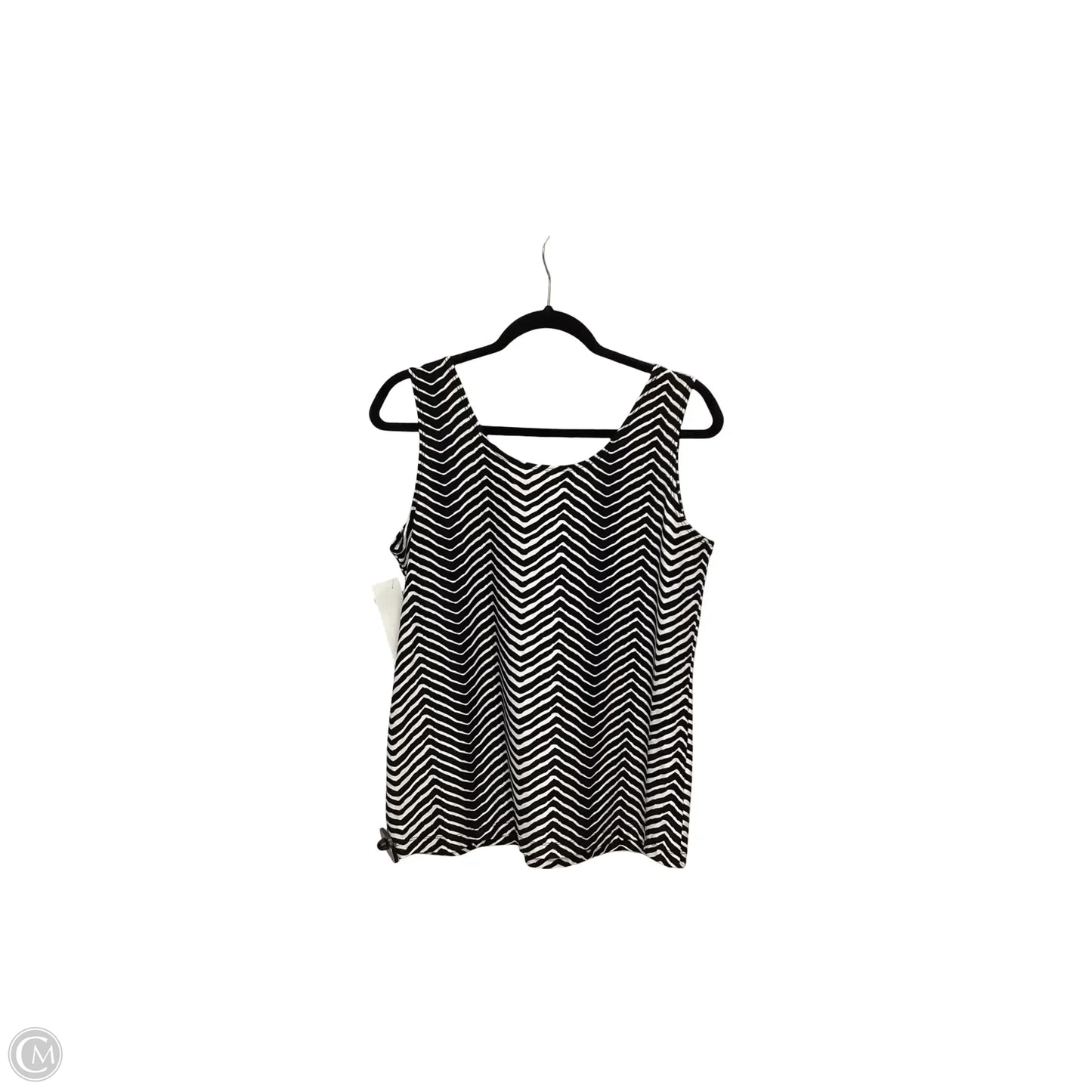 Blouse Sleeveless By Chicos In Black & White, Size: L