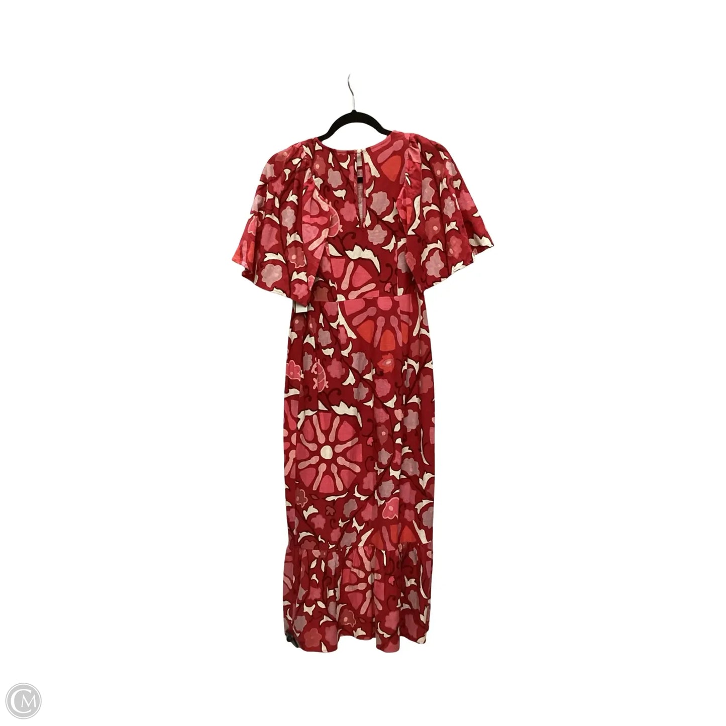 Designer Dress Casual Midi By Rhode In Red, Size: 2