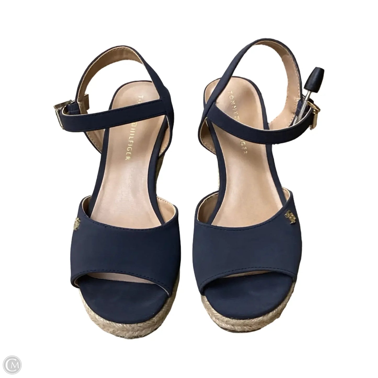 Sandals Heels Wedge By Tommy Hilfiger In Navy, Size: 7.5