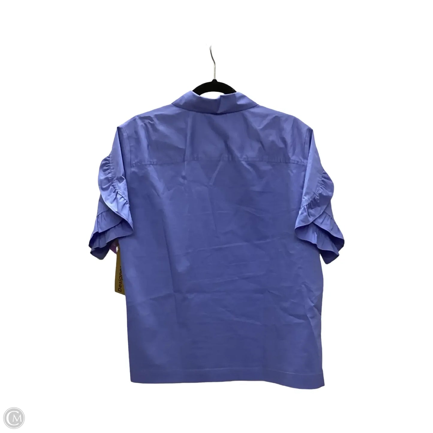 Designer Blouse Short Sleeve By Hinson Wu In Blue, Size: L