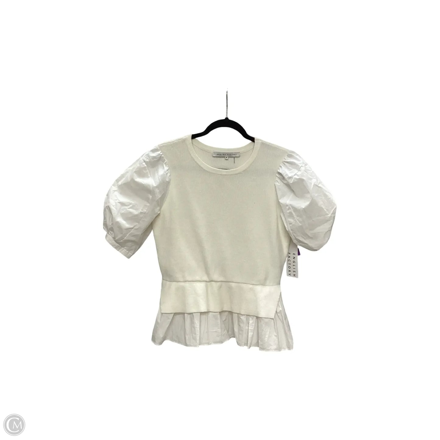 Blouse Short Sleeve By English Factory In Cream, Size: M